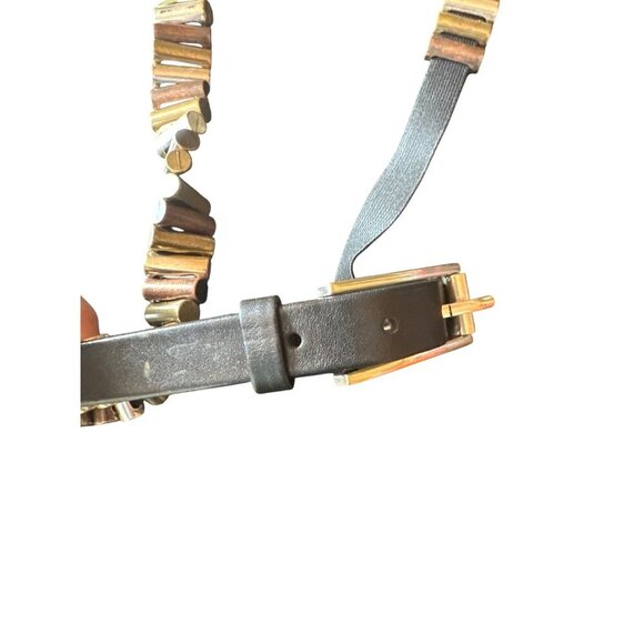 Chicos Adjustable Beaded Belt With Metallic Cylindrical Accents & Elastic Band - Picture 2 of 4